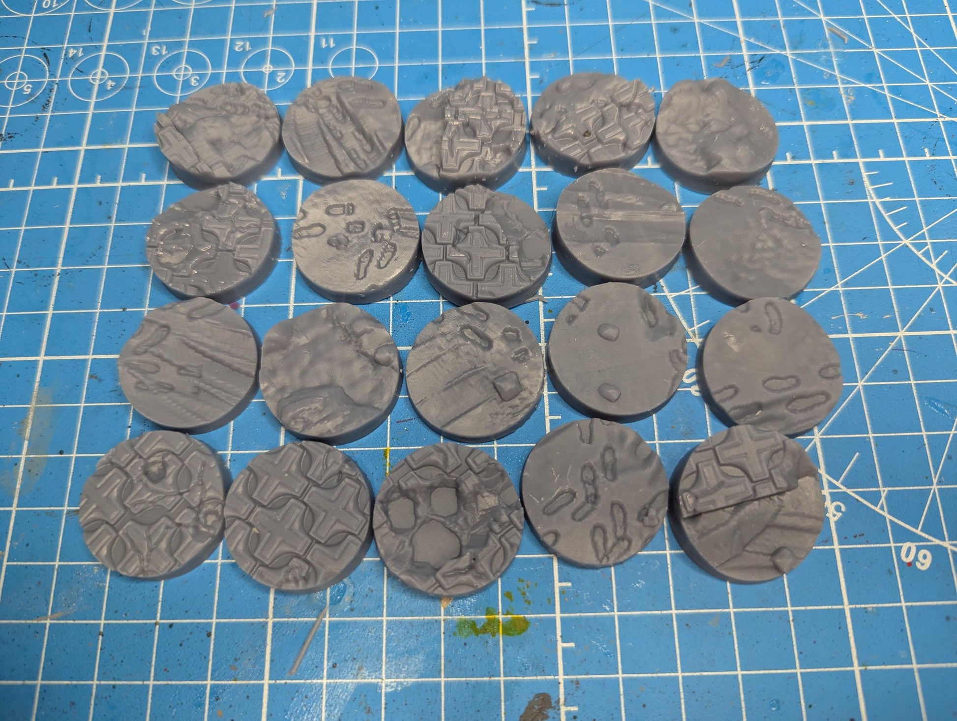 27mm Urban Scenic miniatures base set (20) for legion scale miniatures games.
