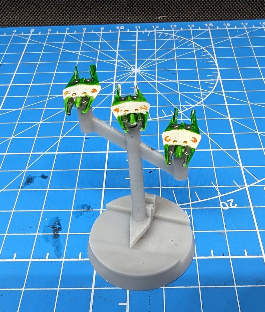 Babylon 5 Narn Frazi Fighter Squadron (6 fighters) for miniatures games like Star wars armada