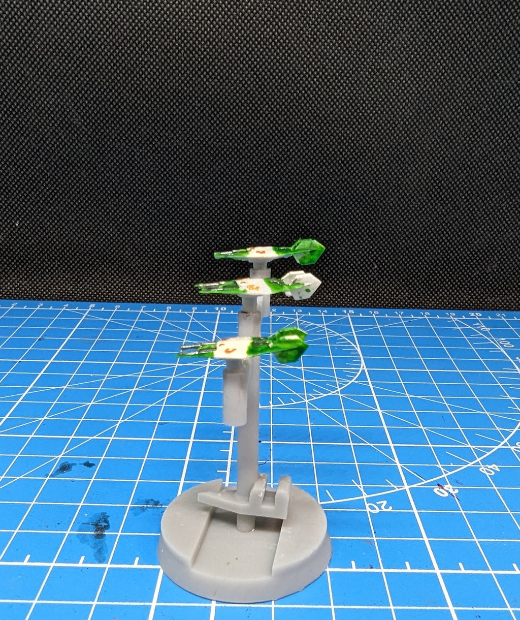 Babylon 5 Narn Frazi Fighter Squadron (6 fighters) for miniatures games like Star wars armada