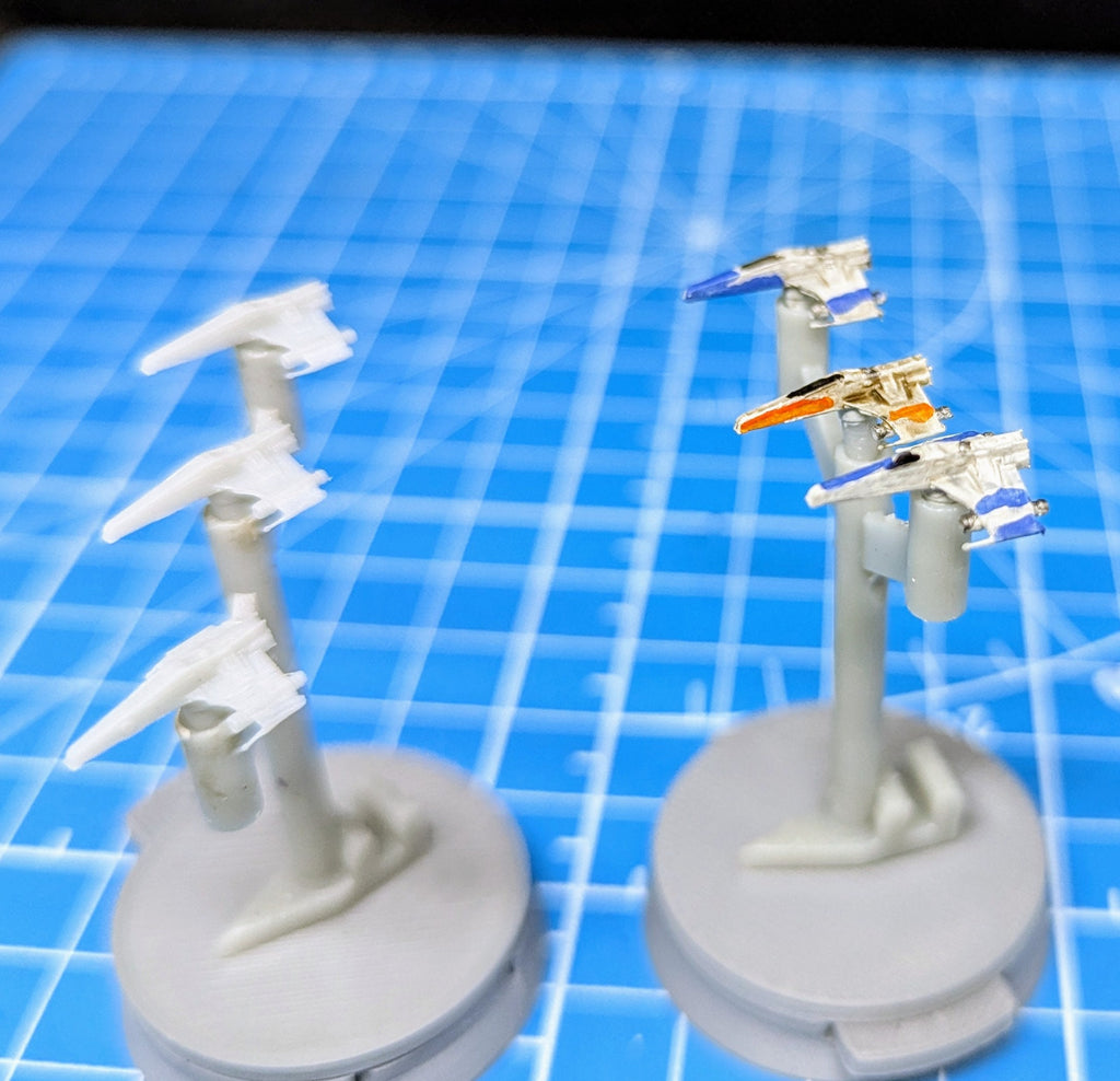 New Republic E-Wing escort starfighter Squadron (6) for Star Wars Armada scale games