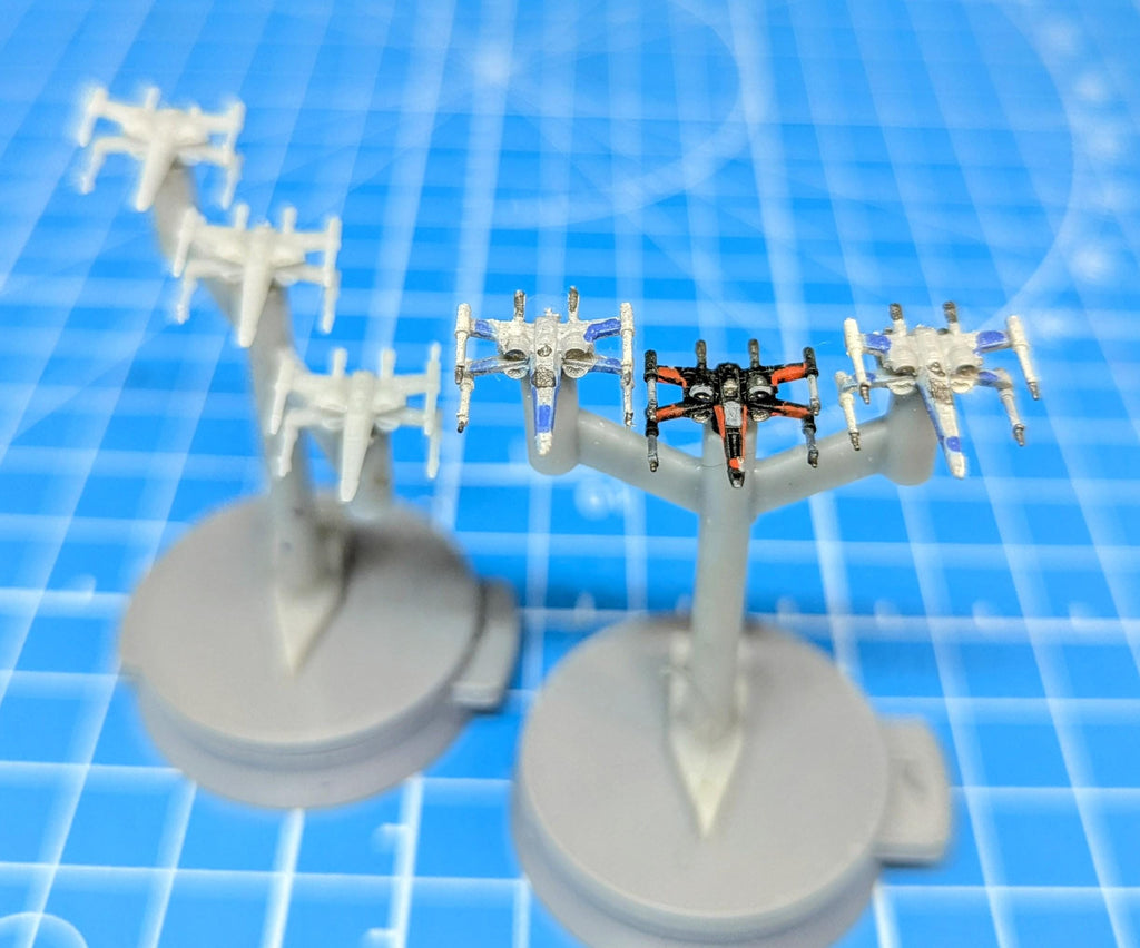 Resistance T-70 X-Wing starfighter Squadron (6) for Star Wars Armada or other miniatures games