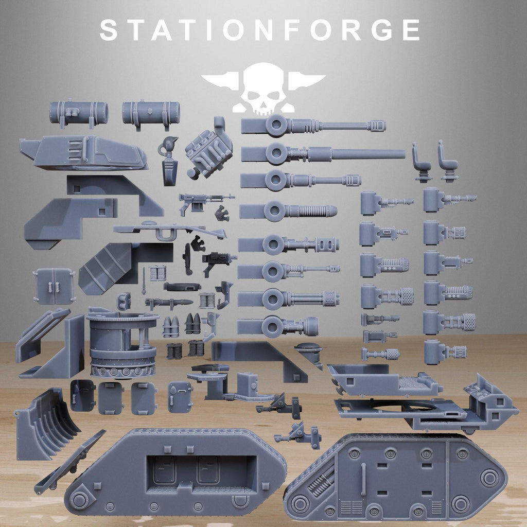 Grimguard Battle Tank 2.0 with Tank Crew 32mm scale for Grimdark Future or other miniatures games