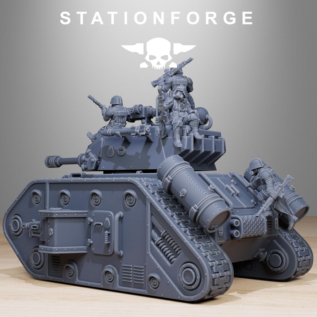 Grimguard Battle Tank 2.0 with Tank Crew 32mm scale for Grimdark Future or other miniatures games