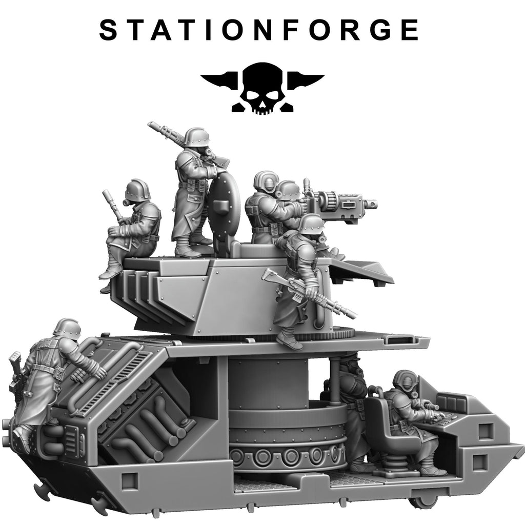 Grimguard Battle Tank 2.0 with Tank Crew 32mm scale for Grimdark Future or other miniatures games