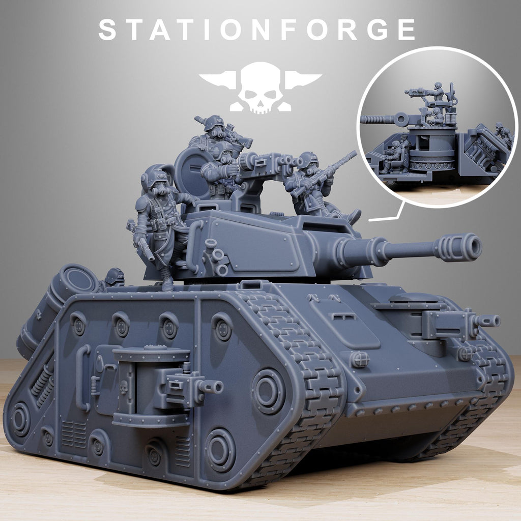Grimguard Battle Tank 2.0 with Tank Crew 32mm scale for Grimdark Future or other miniatures games