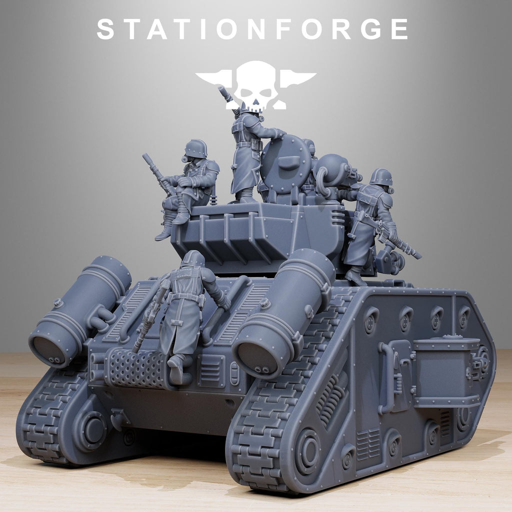Grimguard Battle Tank 2.0 with Tank Crew 32mm scale for Grimdark Future or other miniatures games