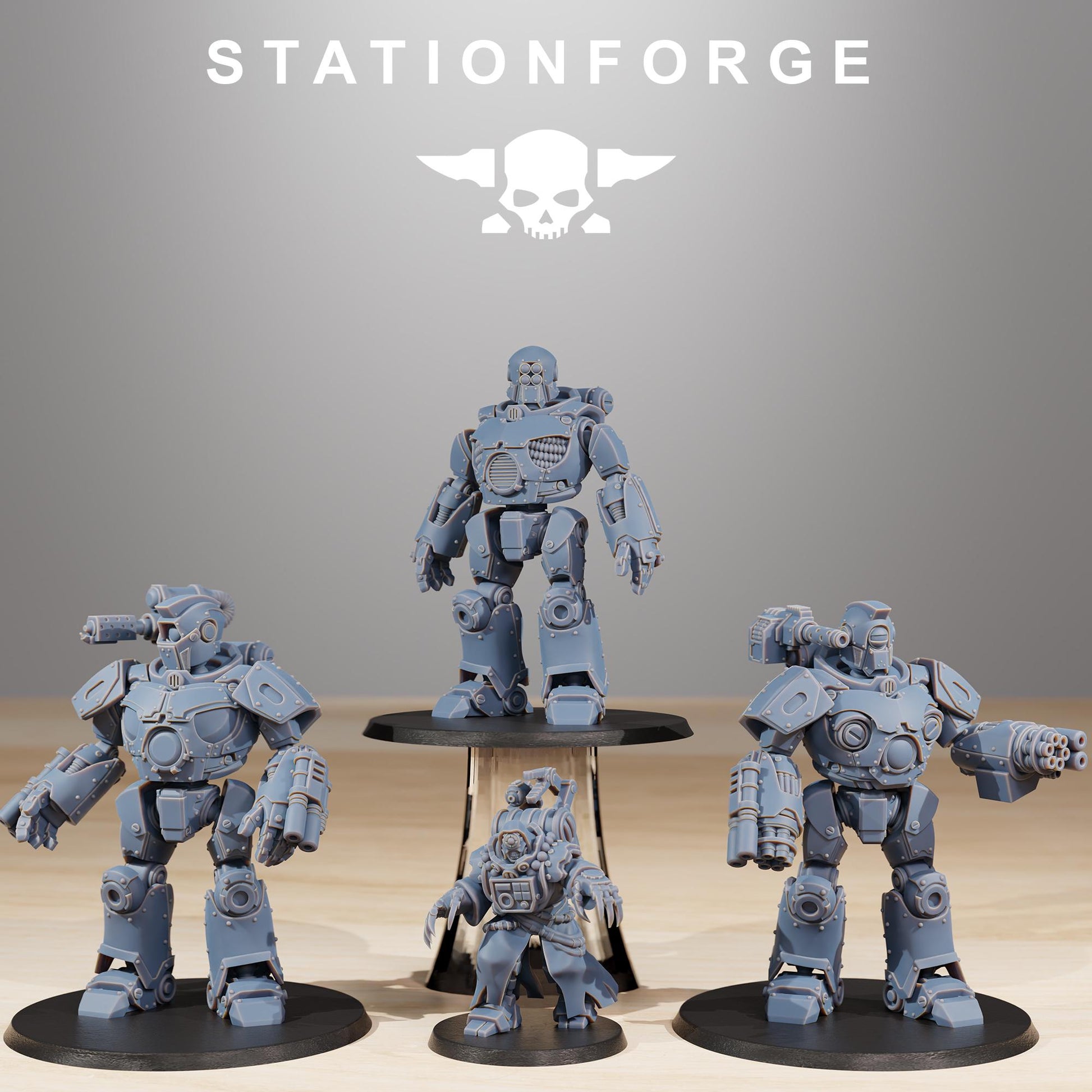 28mm scale Scavenger Droidx MK3 team from StationForge