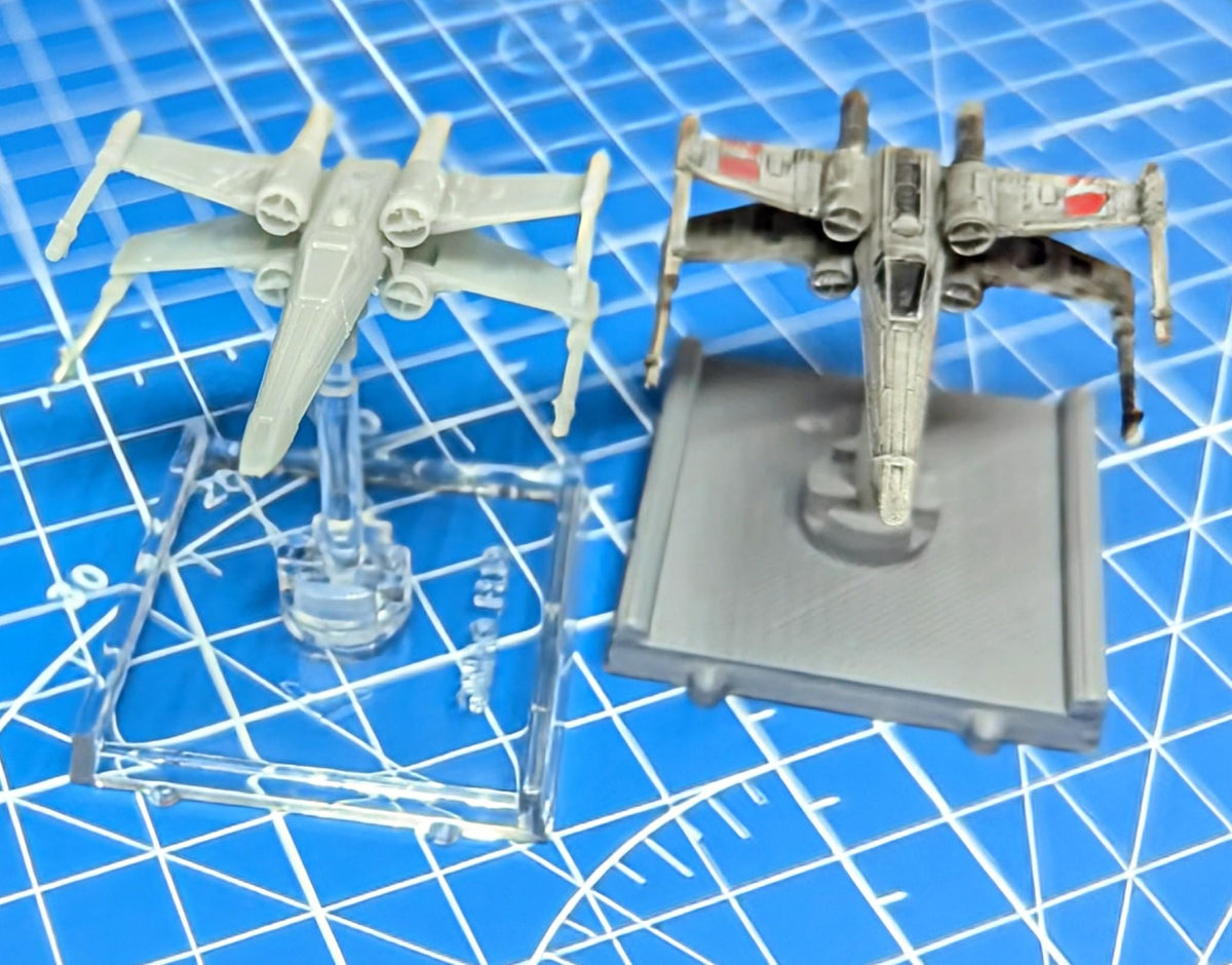 XW scale T-65 X-Wing Starfighters (2) for Star wars Xwing Miniatures game 1/270