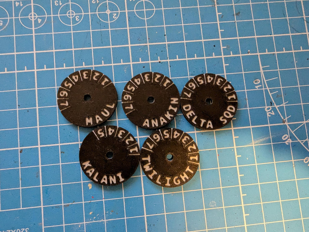 3d Printed Star Wars Armada proxy Ship Tokens