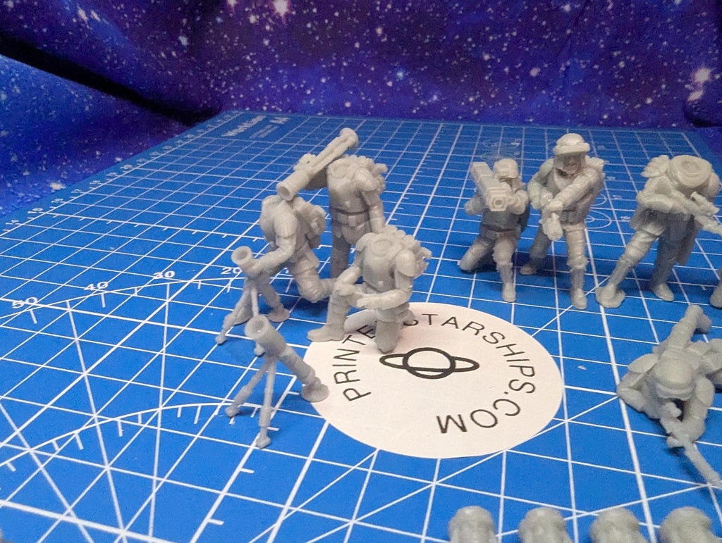 Imperial Authority Field heavy weapons Team (8) for Star Wars Legion proxies, Grimdark Future or other miniatures games 35mm