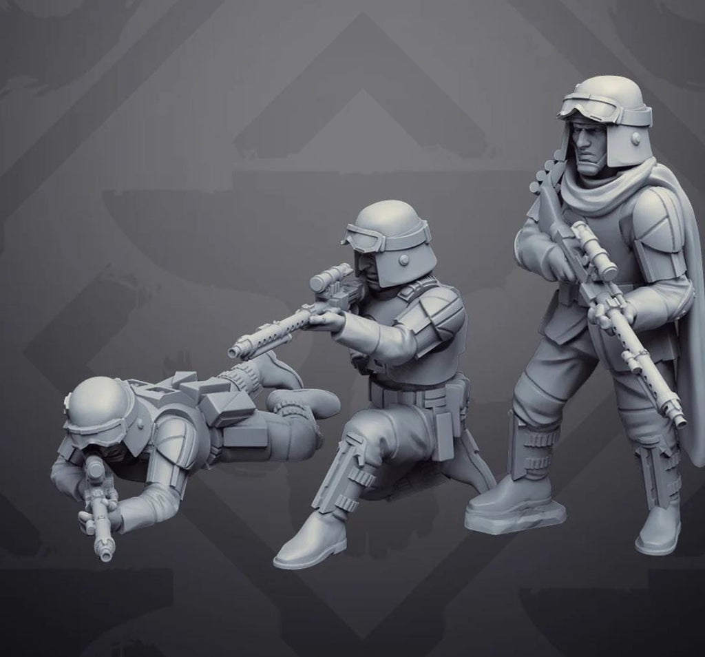 Imperial Authority Field heavy weapons Team (8) for Star Wars Legion proxies, Grimdark Future or other miniatures games 35mm