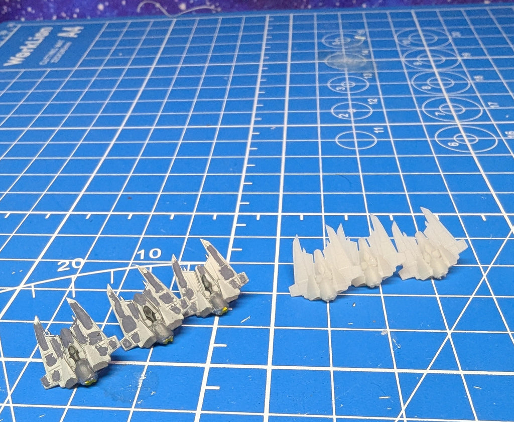 Mandalorian Fang-class protectorate Fighter squadron (6) Halo Armada Homebrew or other miniatures games 13mm