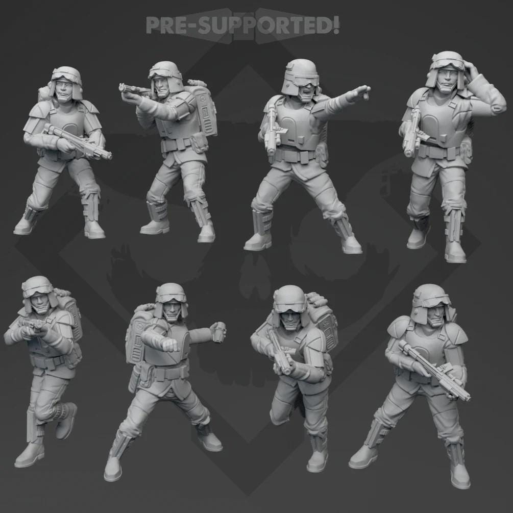 Imperial Authority Field Infantry (16): 35mm Star Wars Legion Proxies