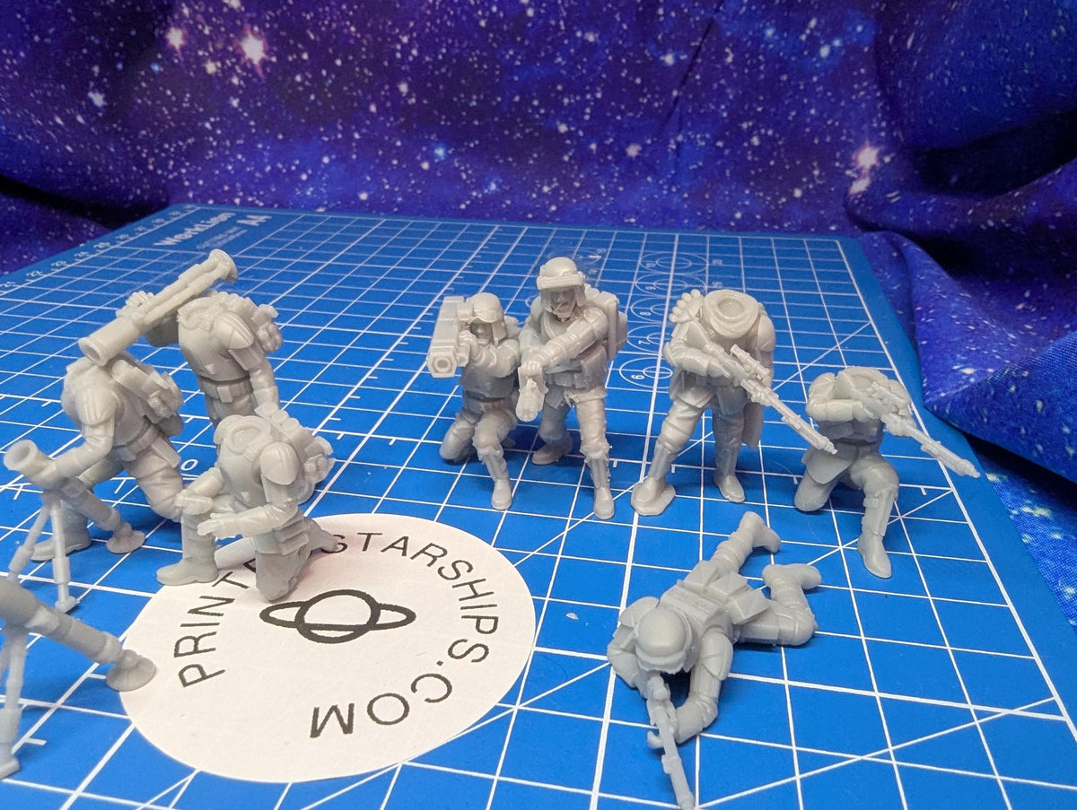 Imperial Authority Field heavy weapons Team (8) for Star Wars Legion proxies, Grimdark Future or other miniatures games 35mm