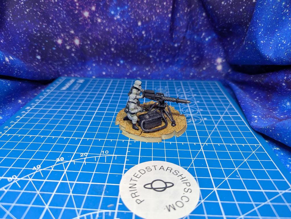 Imperial Frontier Mounted Gun Team (2) E-web for Star Wars Legion proxies, Grimdark Future or other miniatures games 35mm