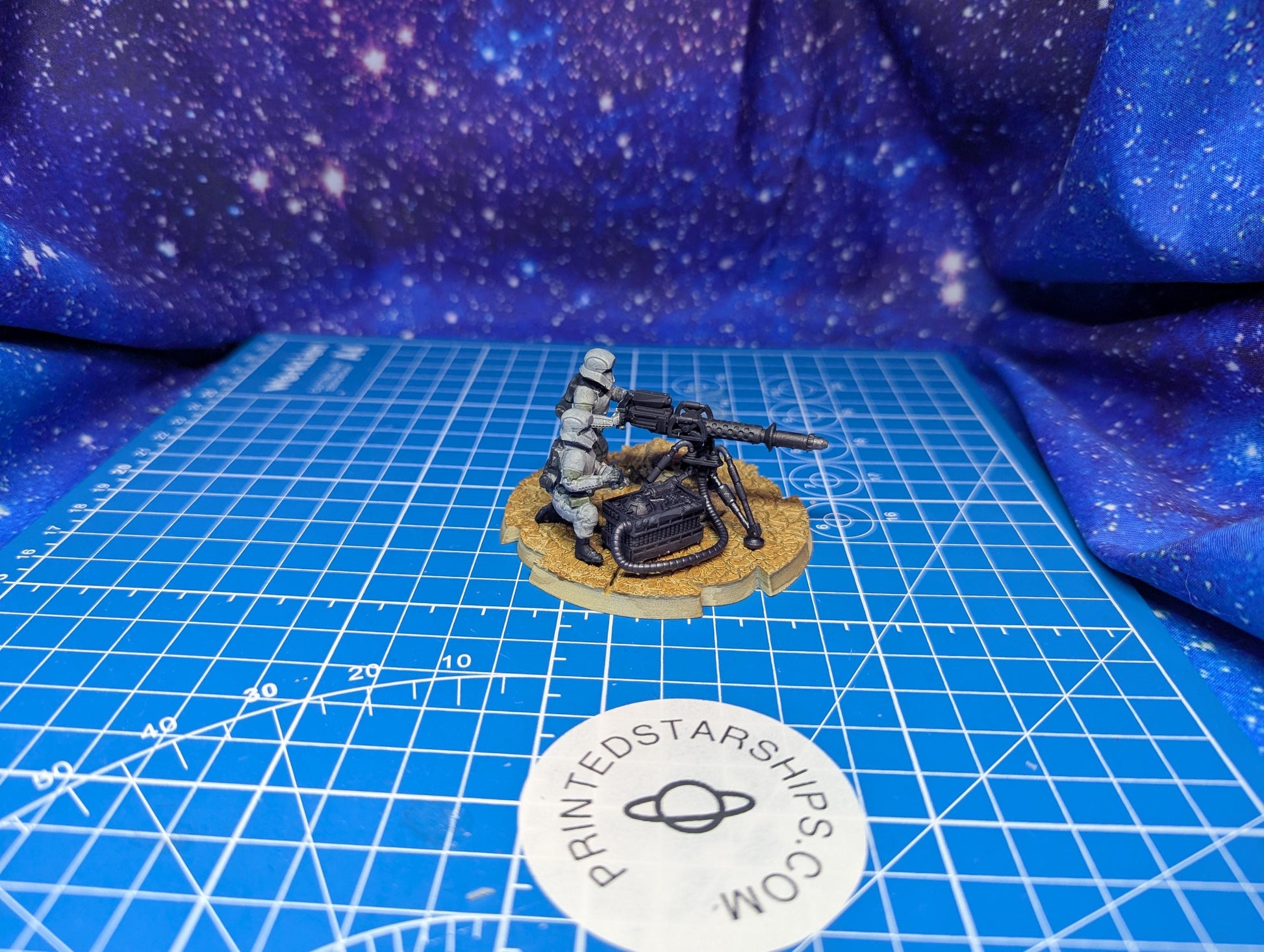 Imperial Frontier Mounted Gun Team (2) E-web for Star Wars Legion proxies, Grimdark Future or other miniatures games 35mm
