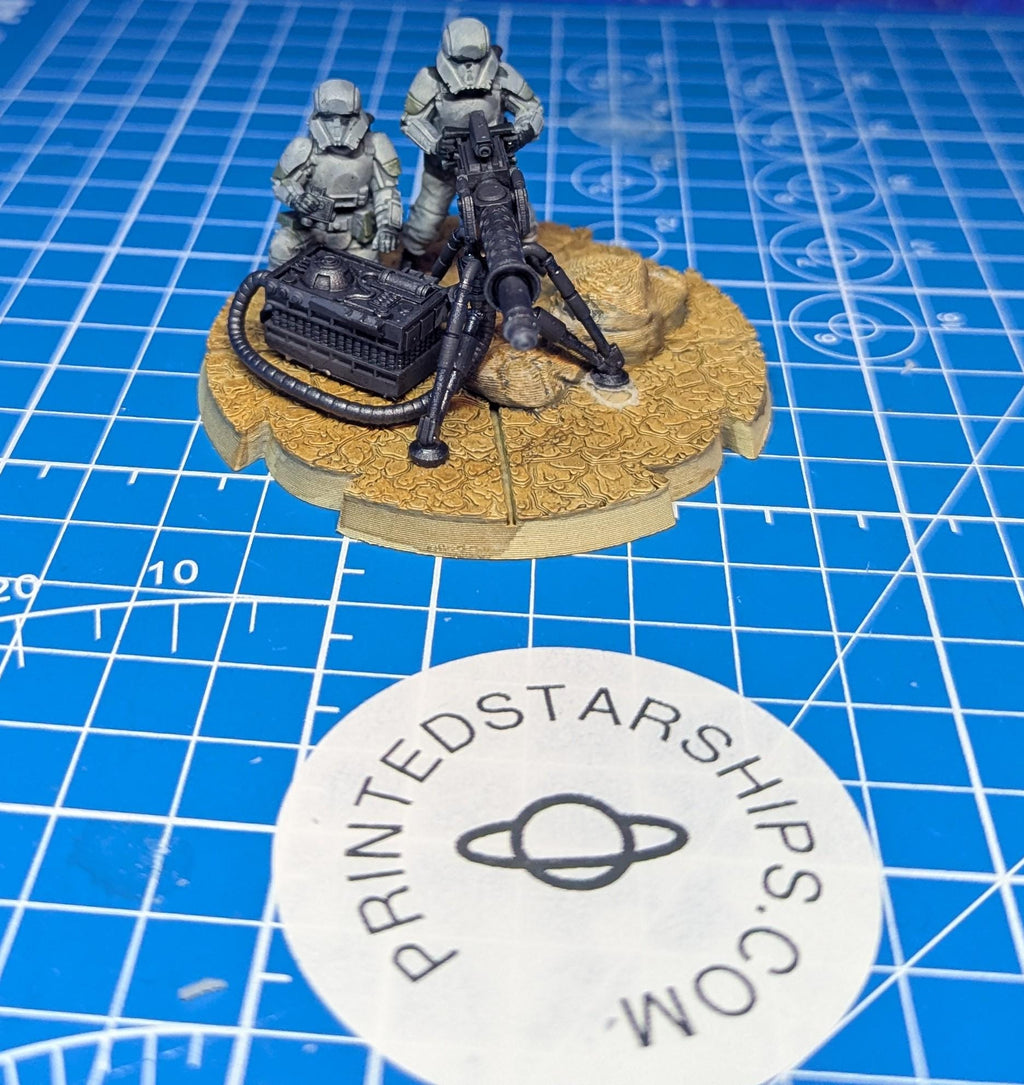 Imperial Frontier Mounted Gun Team (2) E-web for Star Wars Legion proxies, Grimdark Future or other miniatures games 35mm