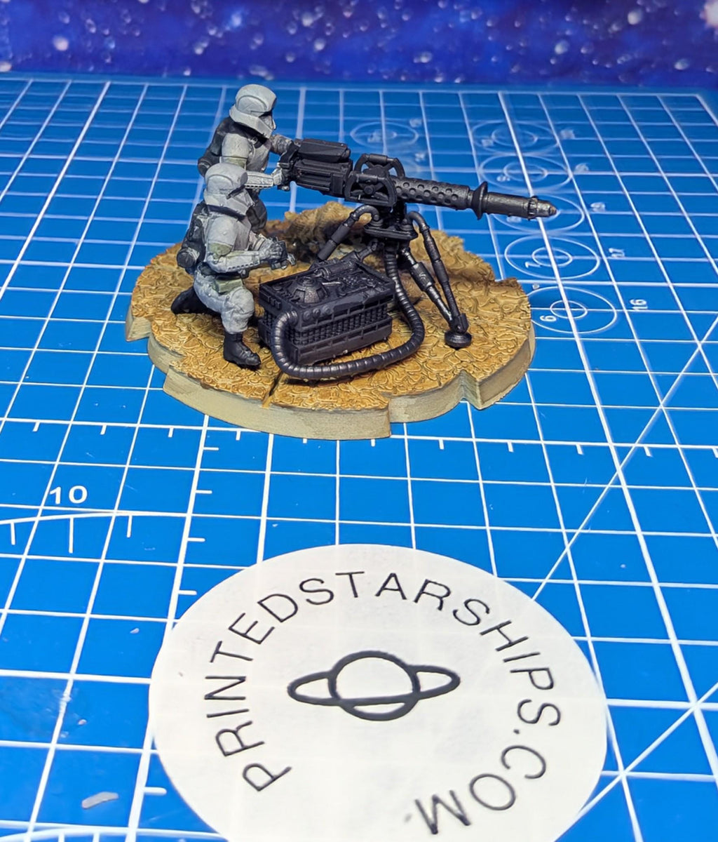 Imperial Frontier Mounted Gun Team (2) E-web for Star Wars Legion proxies, Grimdark Future or other miniatures games 35mm