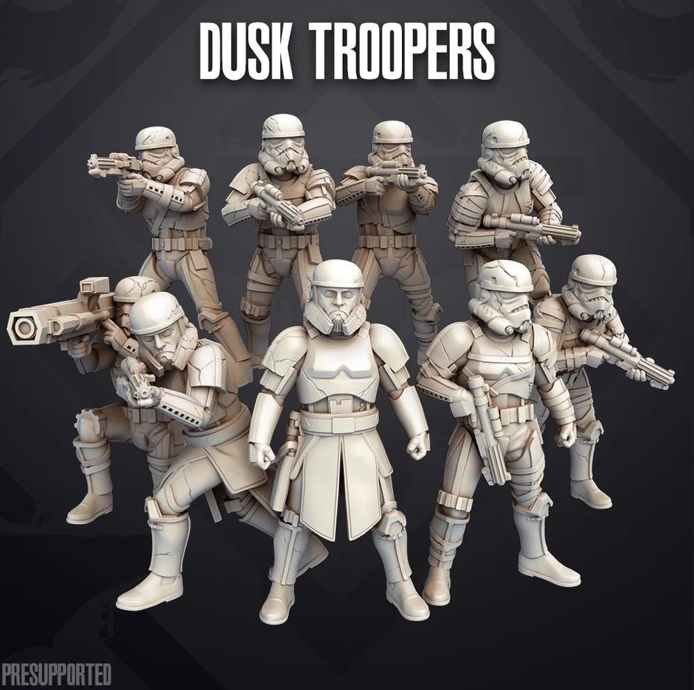 Imperial Dusk Troopers:(9) 35mm Resin Miniatures - Star Wars Legion Proxy