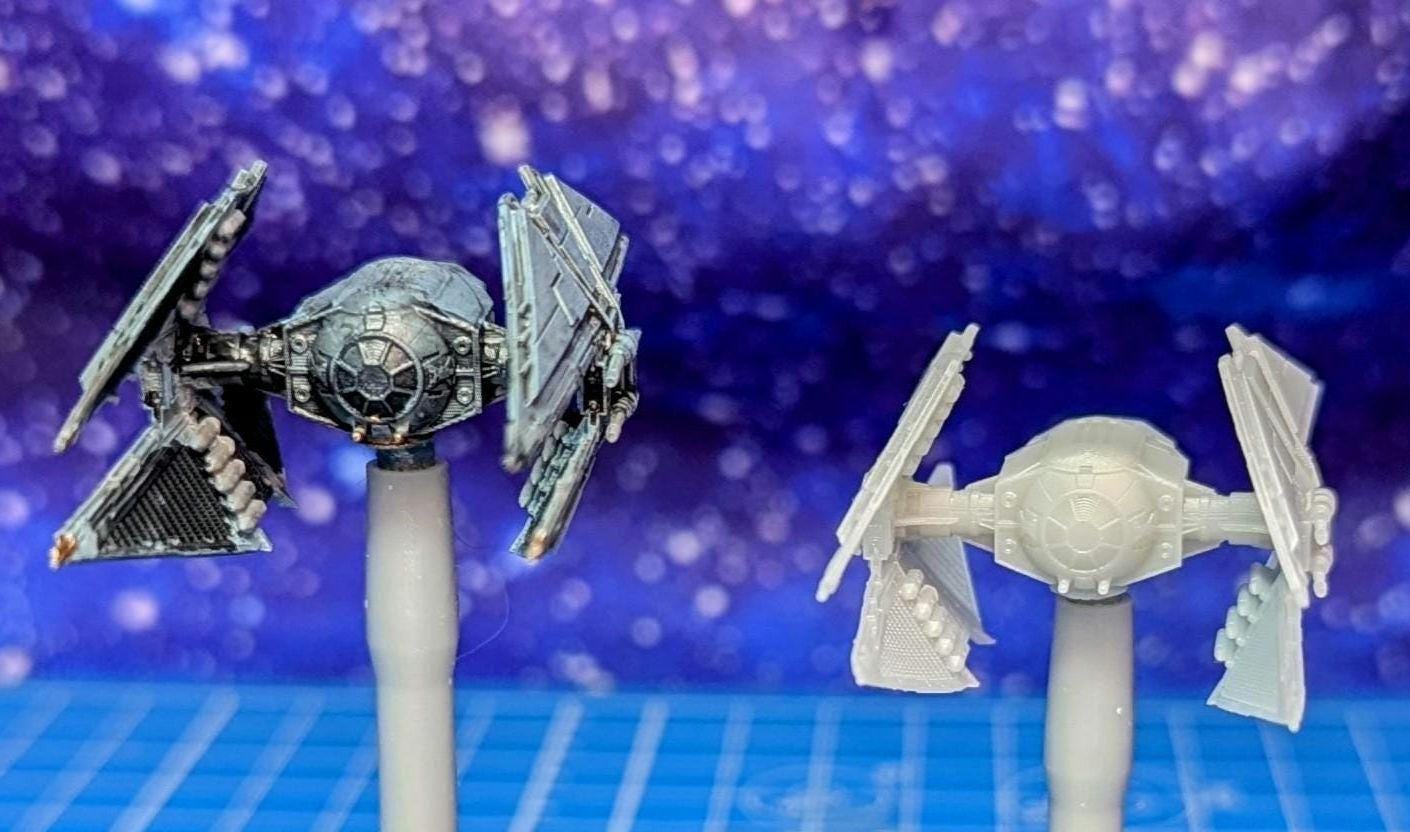 XW scale Imperial Tie Avenger Starfighter for Star wars Xwing Miniatures game 1/270