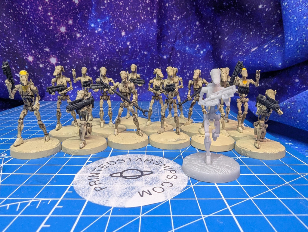 Confederate Basic Battle Drones (16) for Star Wars Legion proxies, Grimdark Future or other miniatures games 35mm