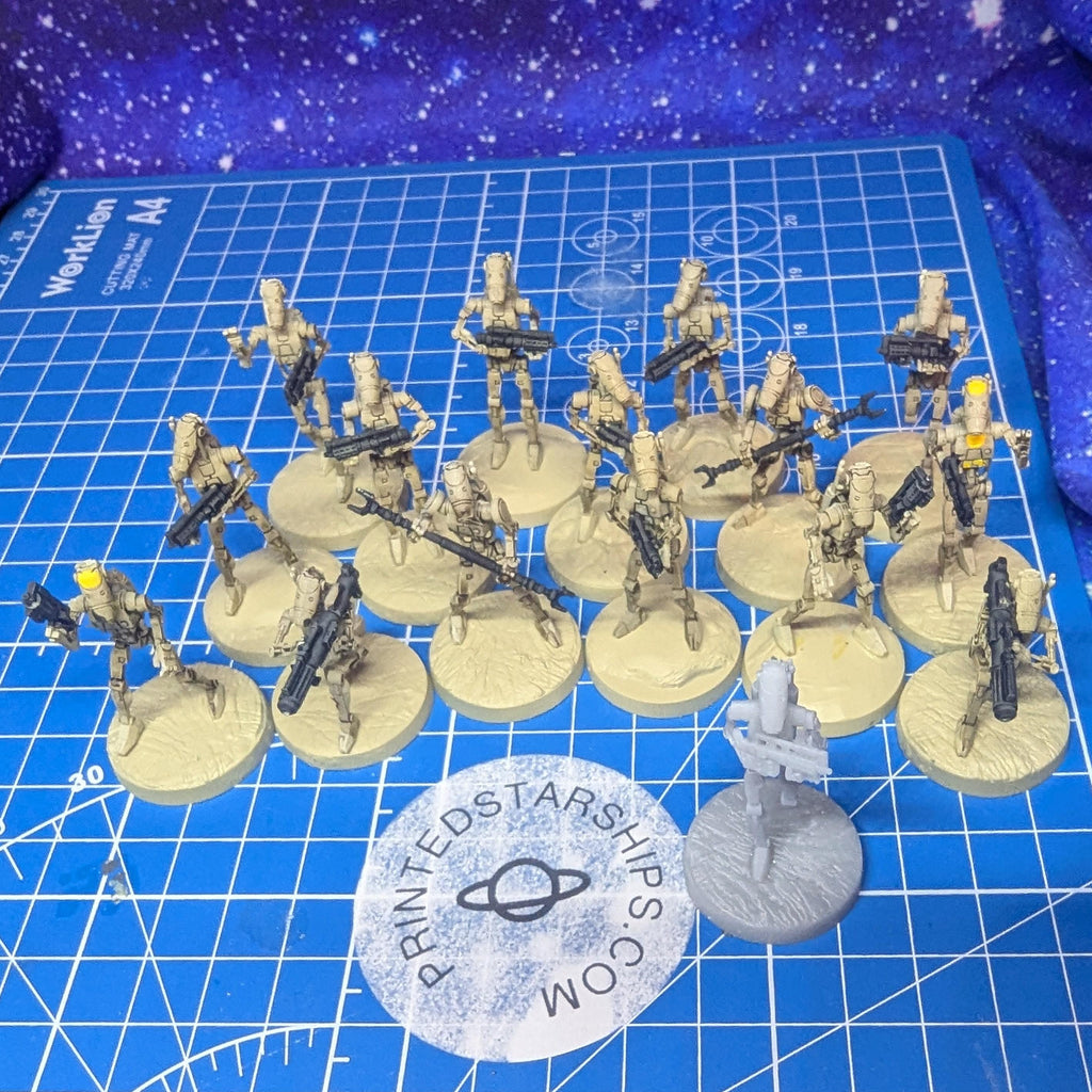 Confederate Basic Battle Drones (16) for Star Wars Legion proxies, Grimdark Future or other miniatures games 35mm