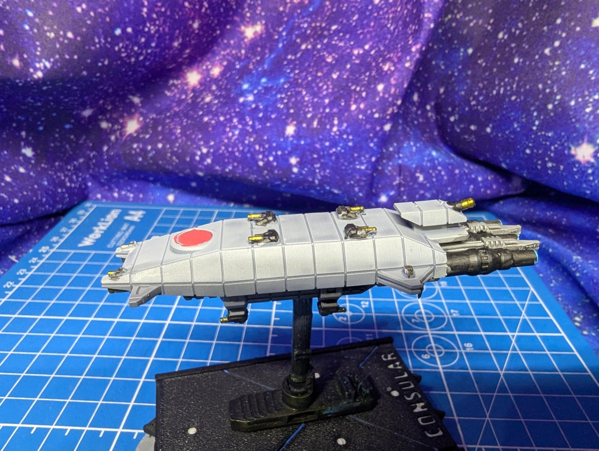 Earthforce Cronos-class Frigate for miniatures games 86mm