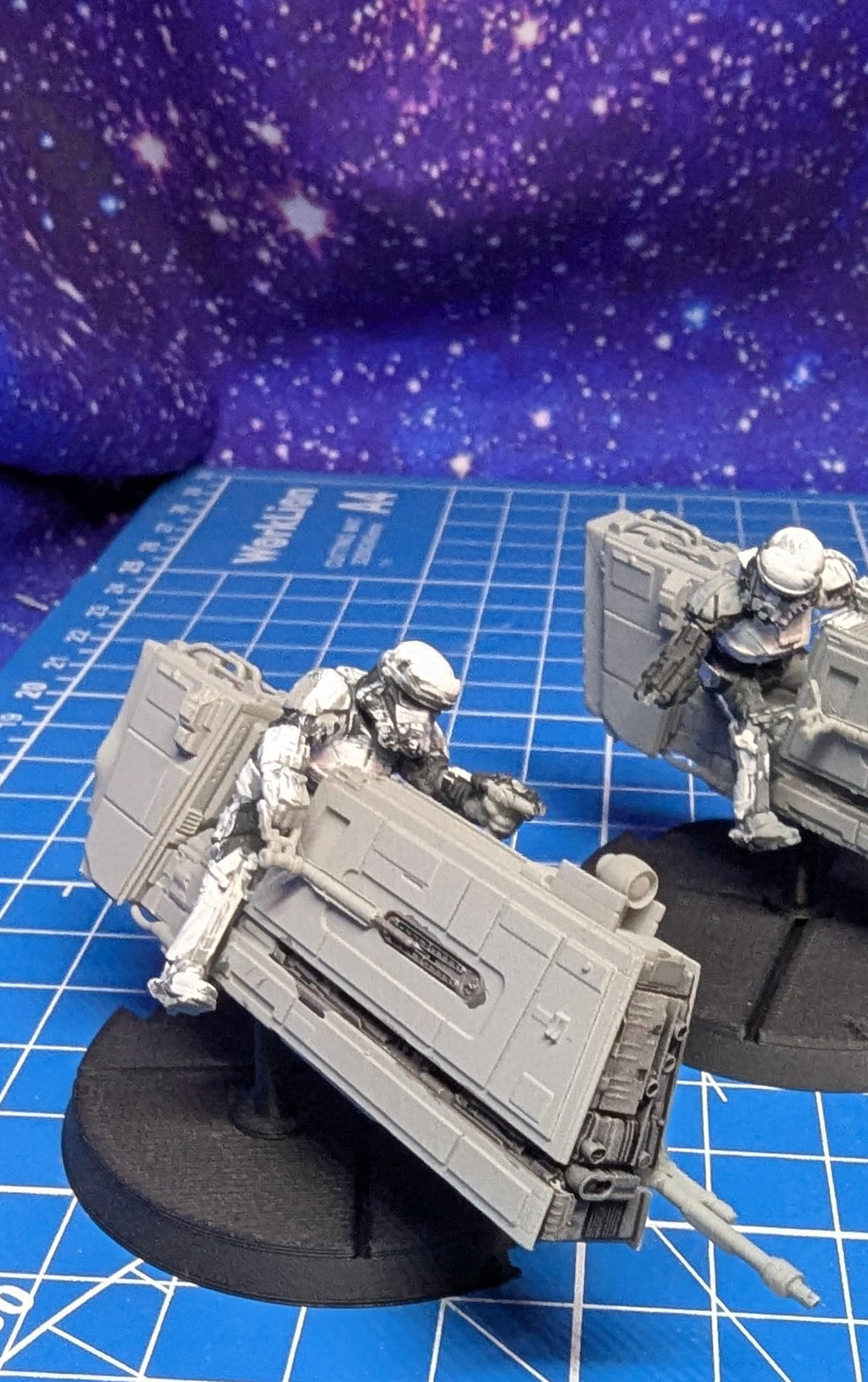 Imperial Regime Law Enforcement Patrol Speeders(4) for Star Wars Legion proxies, Grimdark Future scale games 35mm scale