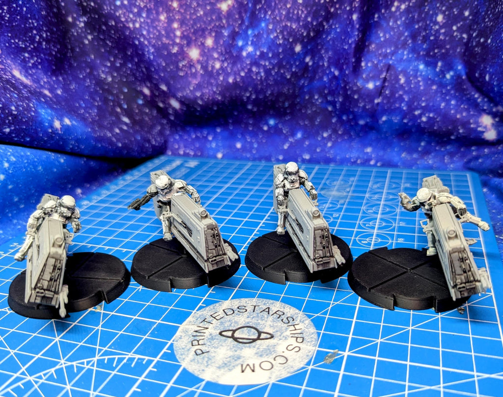 Imperial Regime Law Enforcement Patrol Speeders(4) for Star Wars Legion proxies, Grimdark Future or other miniatures games 35mm scale