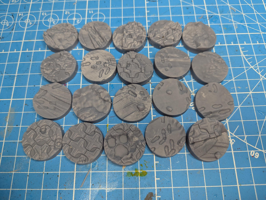 27mm Urban Scenic miniatures base set (20) for legion scale miniatures games.