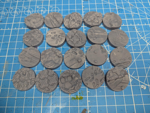 27mm Urban Scenic miniatures base set (20) for legion scale miniatures games.