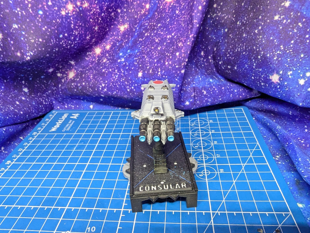 Earthforce Cronos-class Frigate for miniatures games 86mm