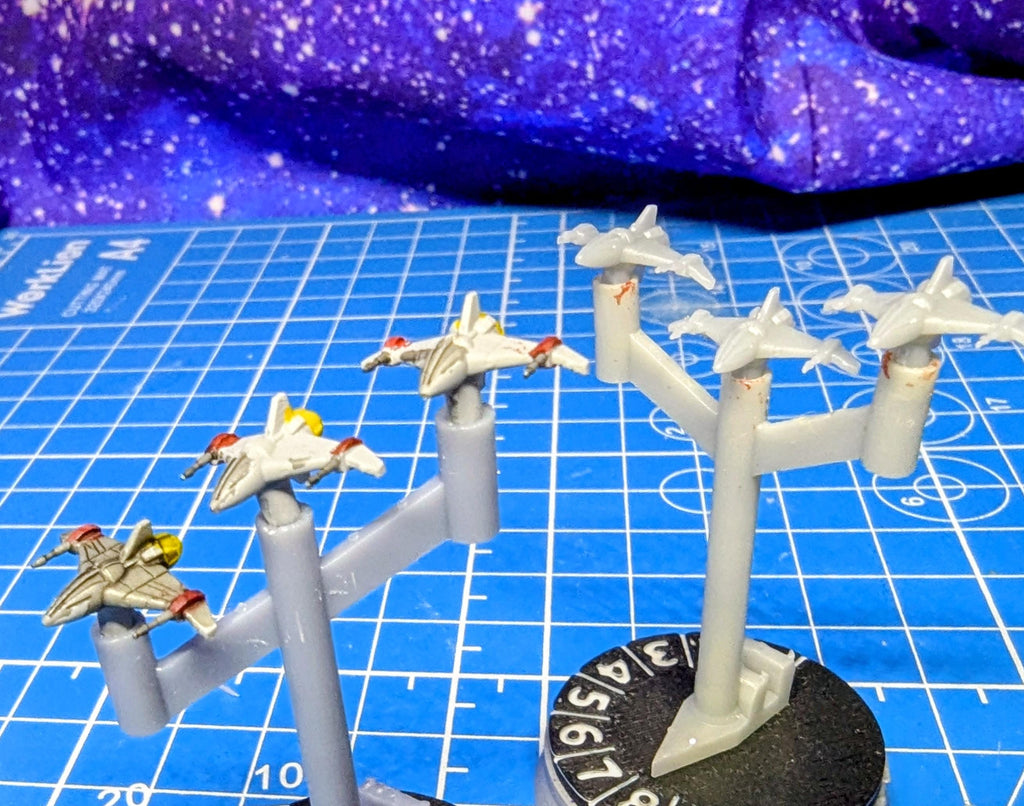Babylon 5 Drazi StarSnake fighter Squadron (6) for Miniatures games like Star Wars Armada