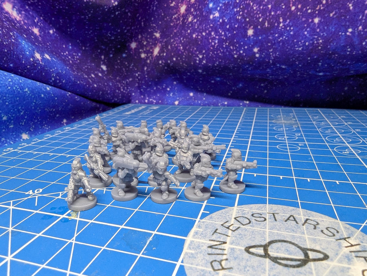 10mm Republic Phase 1 clone Infantry Platoon (25) in 10mm scale for Star wars regiments