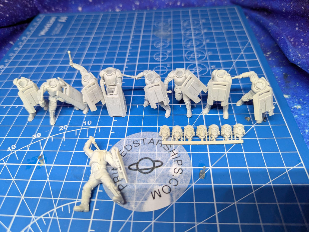 Imperial Authority Riot Troopers Team (9) for Star Wars Legion proxies, Grimdark Future or other miniatures games 35mm