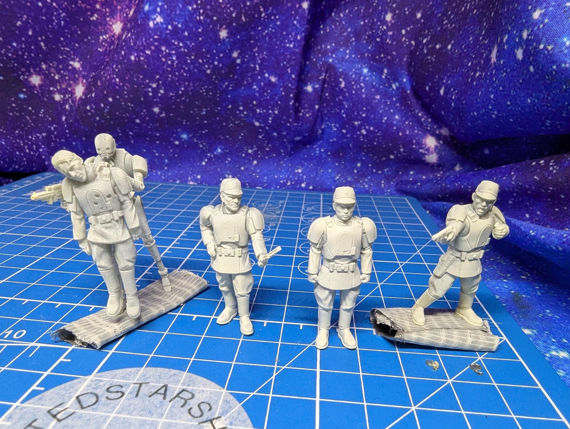Imperial Authority Armored Tactical Officers (4) for Star Wars Legion proxies, Grimdark Future 35mm