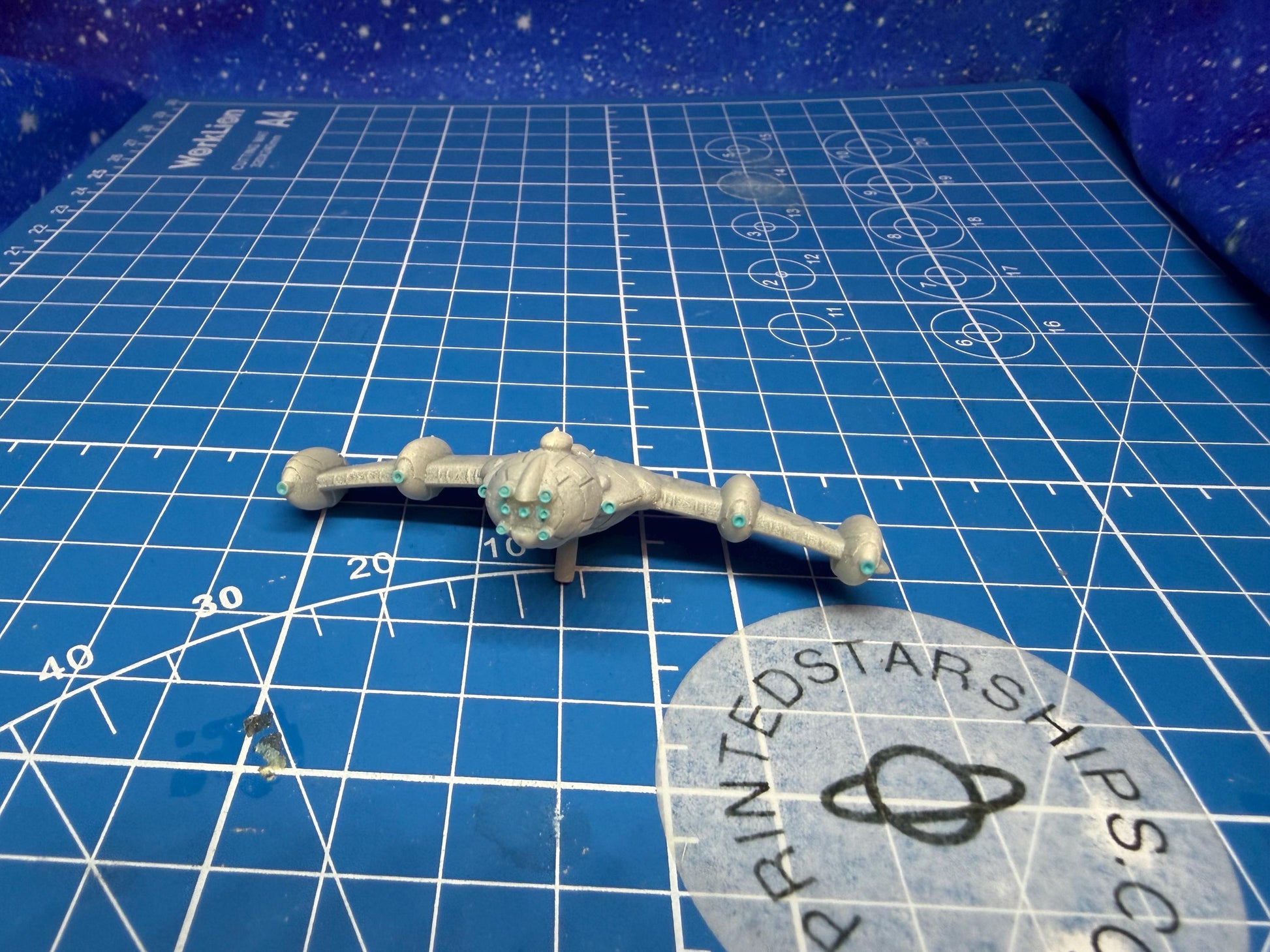 Rebel Mon Cal Corvette for Star Wars Armada scale games 71mm wide