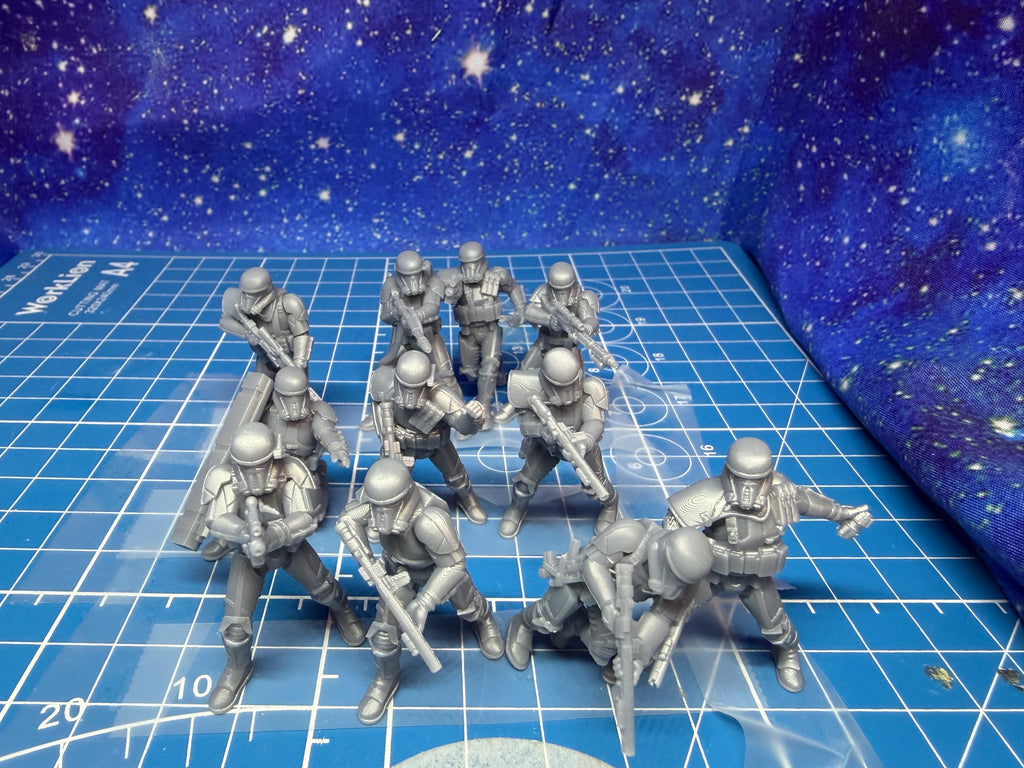 Imperial Authority Combat Necro Trooper Team v2 (11) for Star Wars Legion, Grimdark Future or other games 35mm