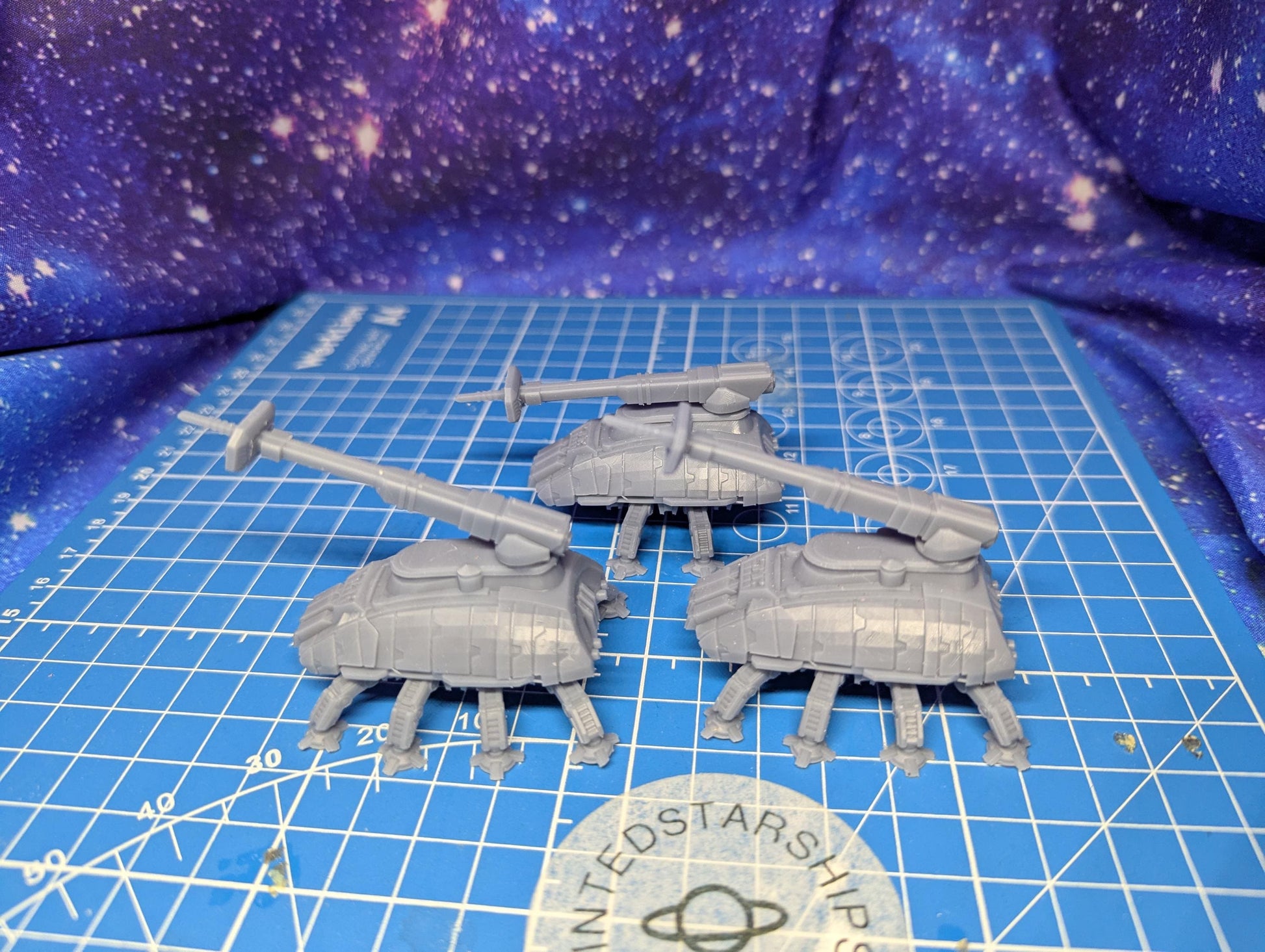 6mm scale Imperial SPMA Self Propelled Medium Artillery walkers for epic scale games (3) pack