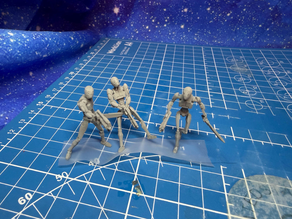 Confederate Commando Drones (7) for Star Wars Legion proxies, Grimdark Future or other miniatures games 35mm