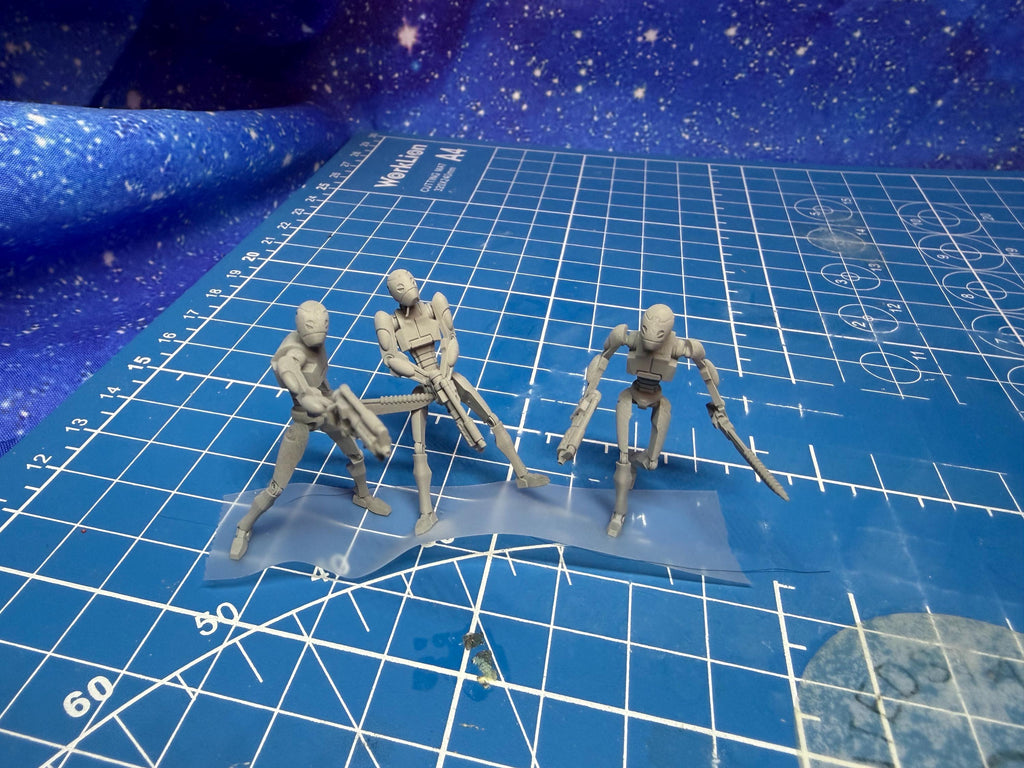 Confederate Commando Drones (7) for Star Wars Legion proxies, Grimdark Future or other miniatures games 35mm