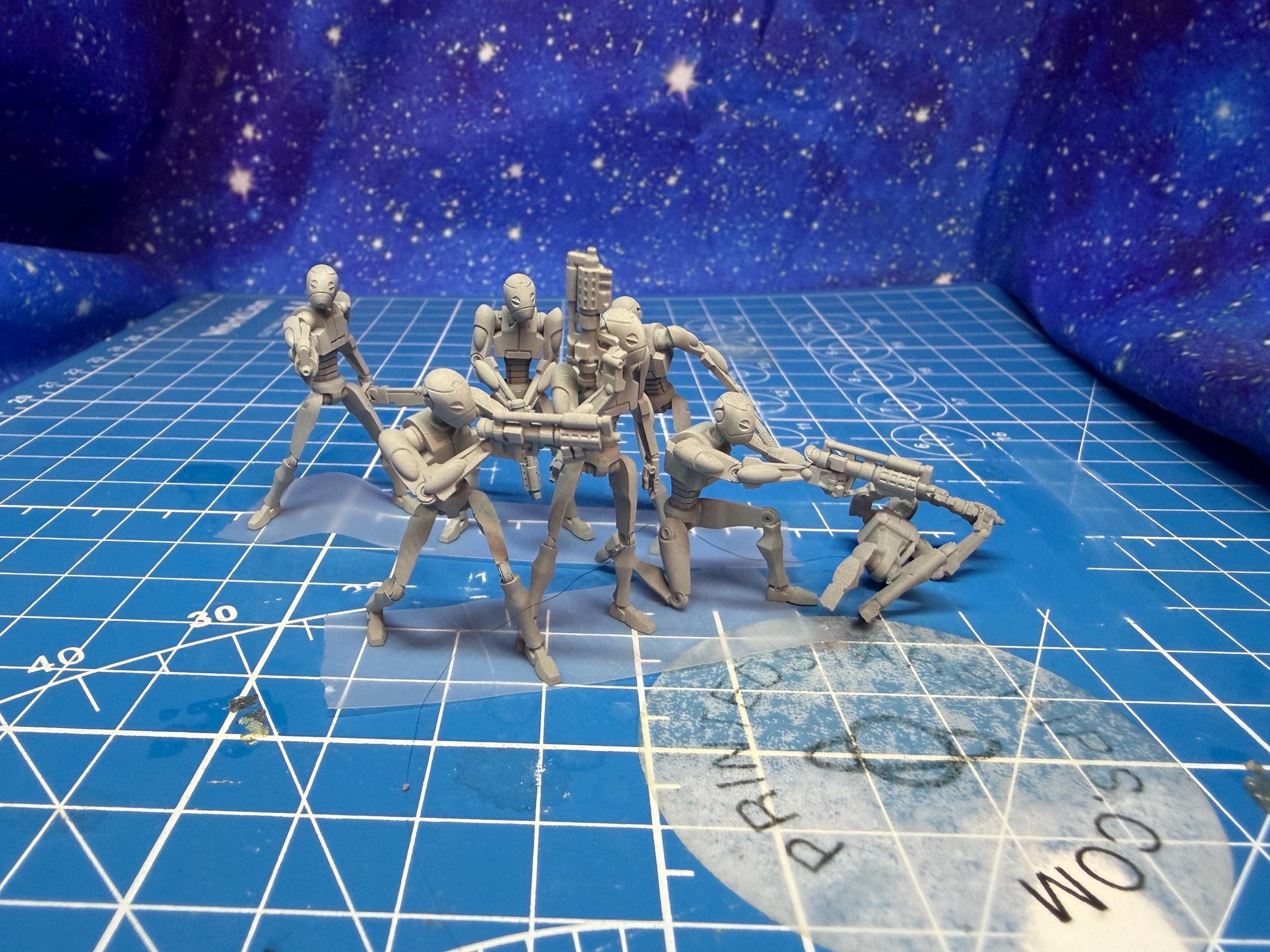 Confederate Commando Drones (7) for Star Wars Legion proxies, Grimdark Future or other miniatures games 35mm