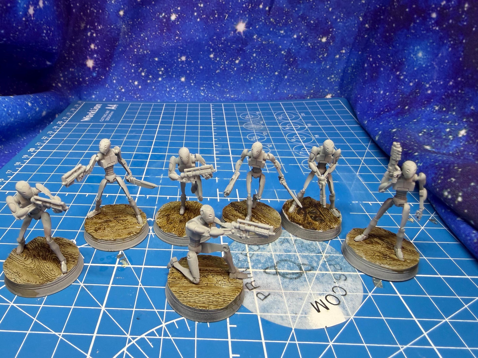 Confederate Commando Drones (7) for Star Wars Legion proxies, Grimdark Future or other miniatures games 35mm