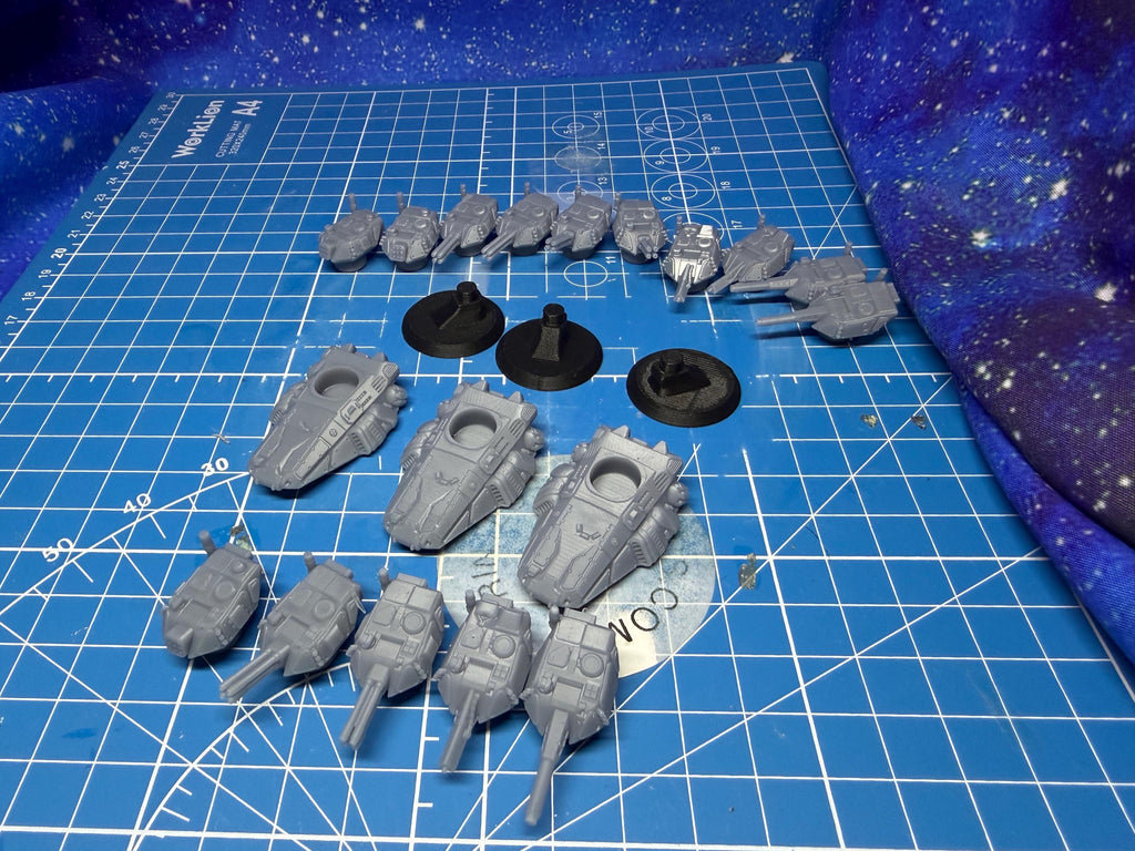 10mm Scale Viper Hover Tank Platoon (3) for Full Spectrum Dominance, epic scale games