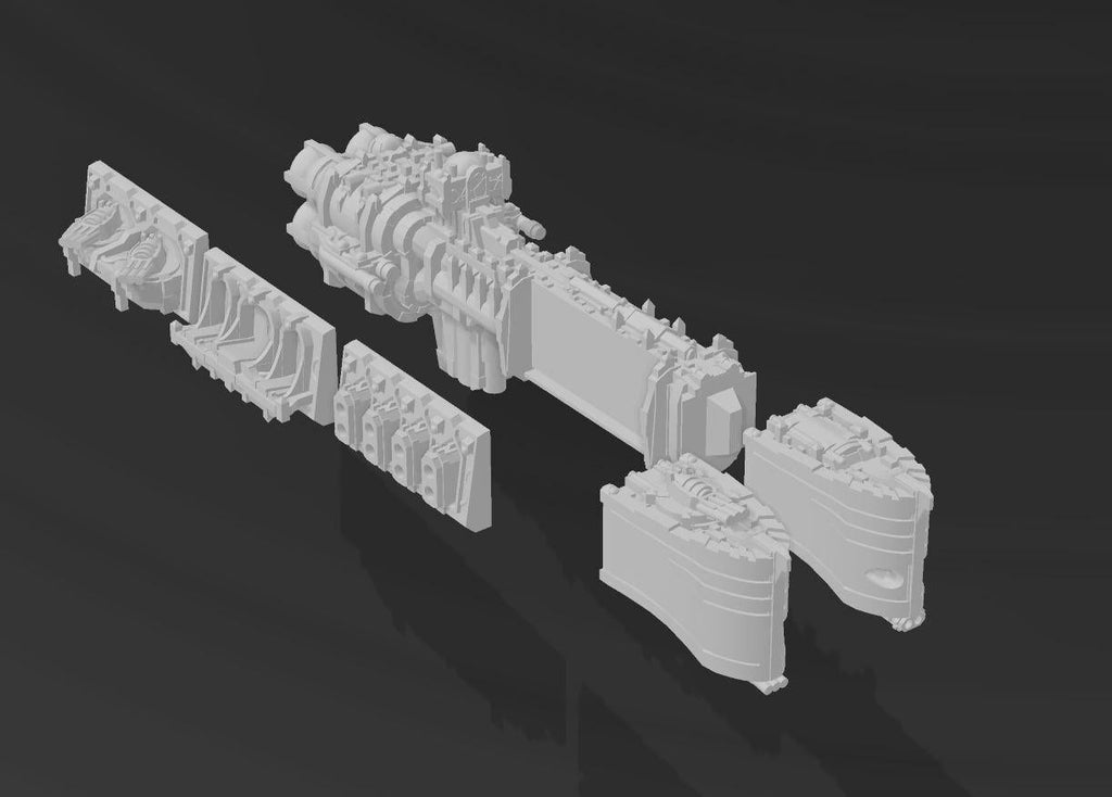 Gothic Sol pattern Light Cruiser kit pack for space games 70mm