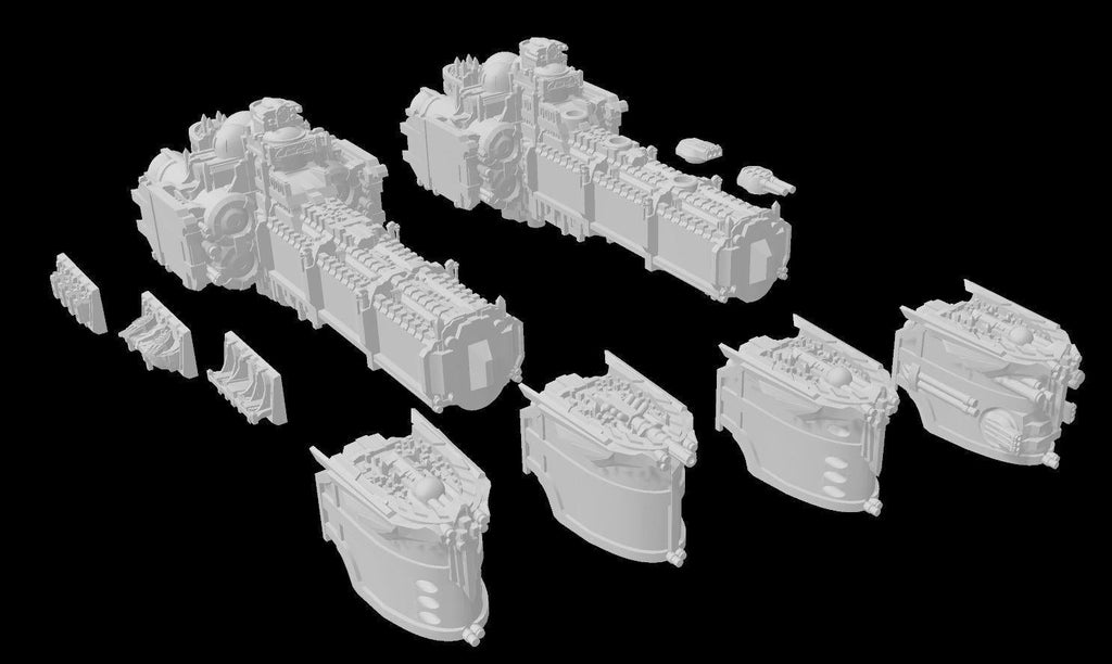 Gothic Sol pattern Battleship kit pack for space games 101mm