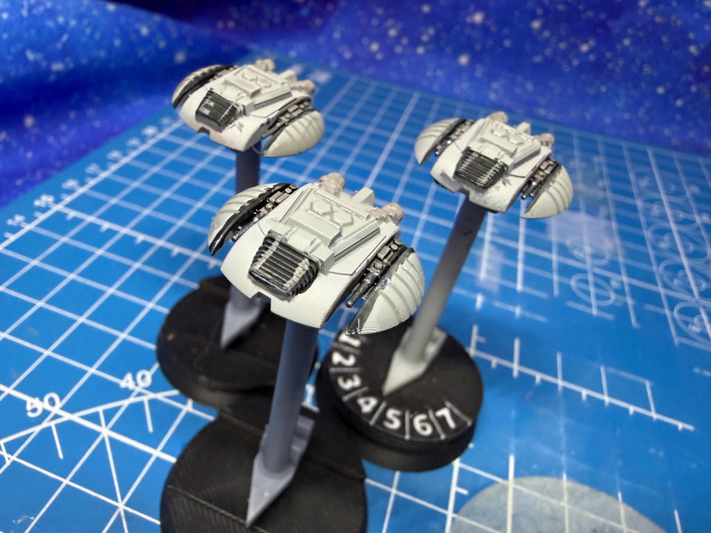 Cylon fleet Raider superiority fighter squadron TOS by(3) for Armada Legends scale games 22mm