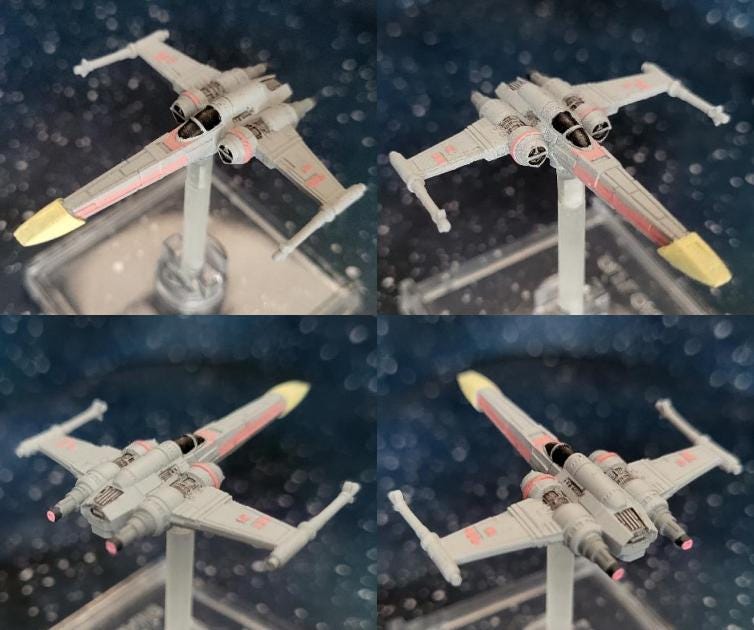 XW scale Z-95 Headhunter Starfighter (2) for Star wars Xwing Miniatures game 1/270