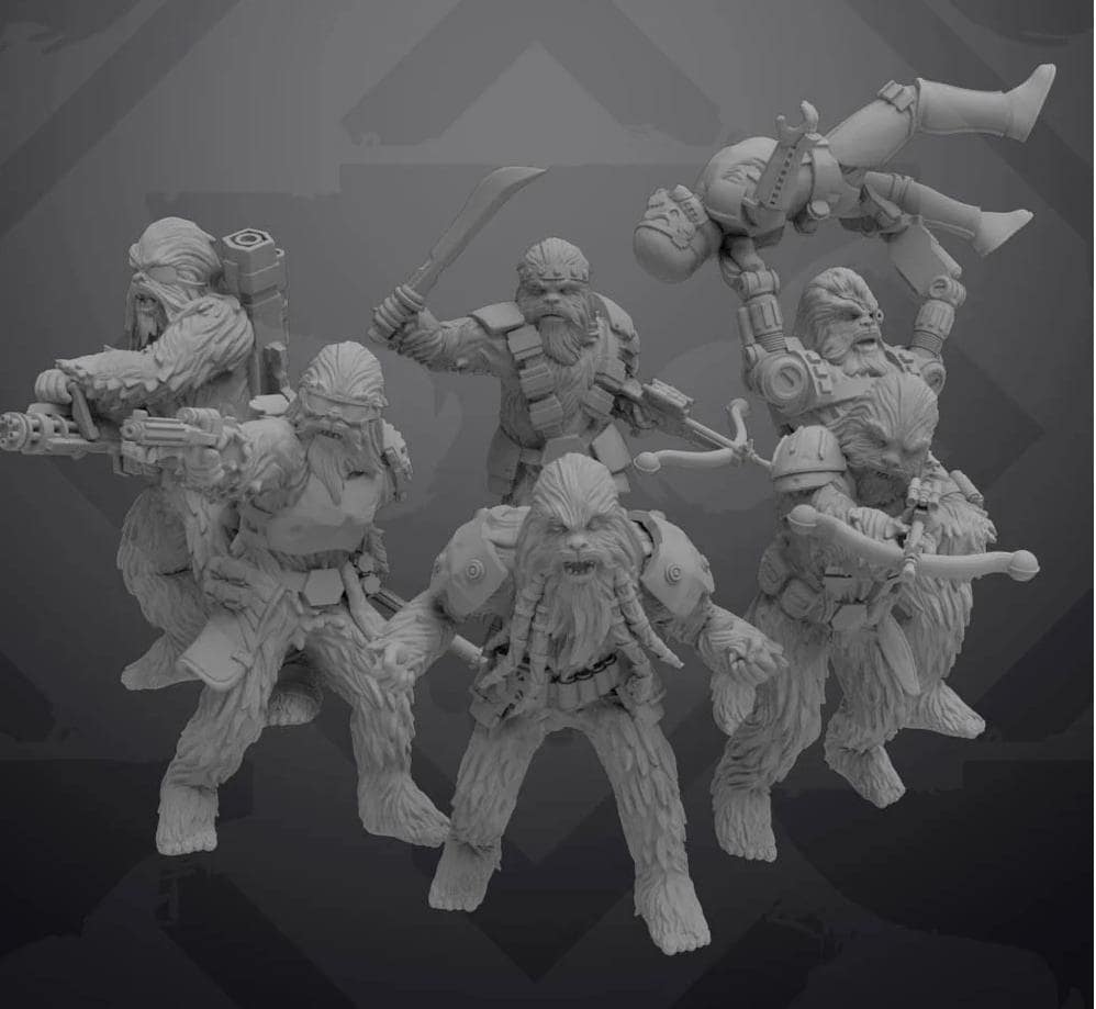 Rebel Alliance Kith-Kin Mercenary Team: 35mm Miniatures (6) Star Wars Legion Proxy