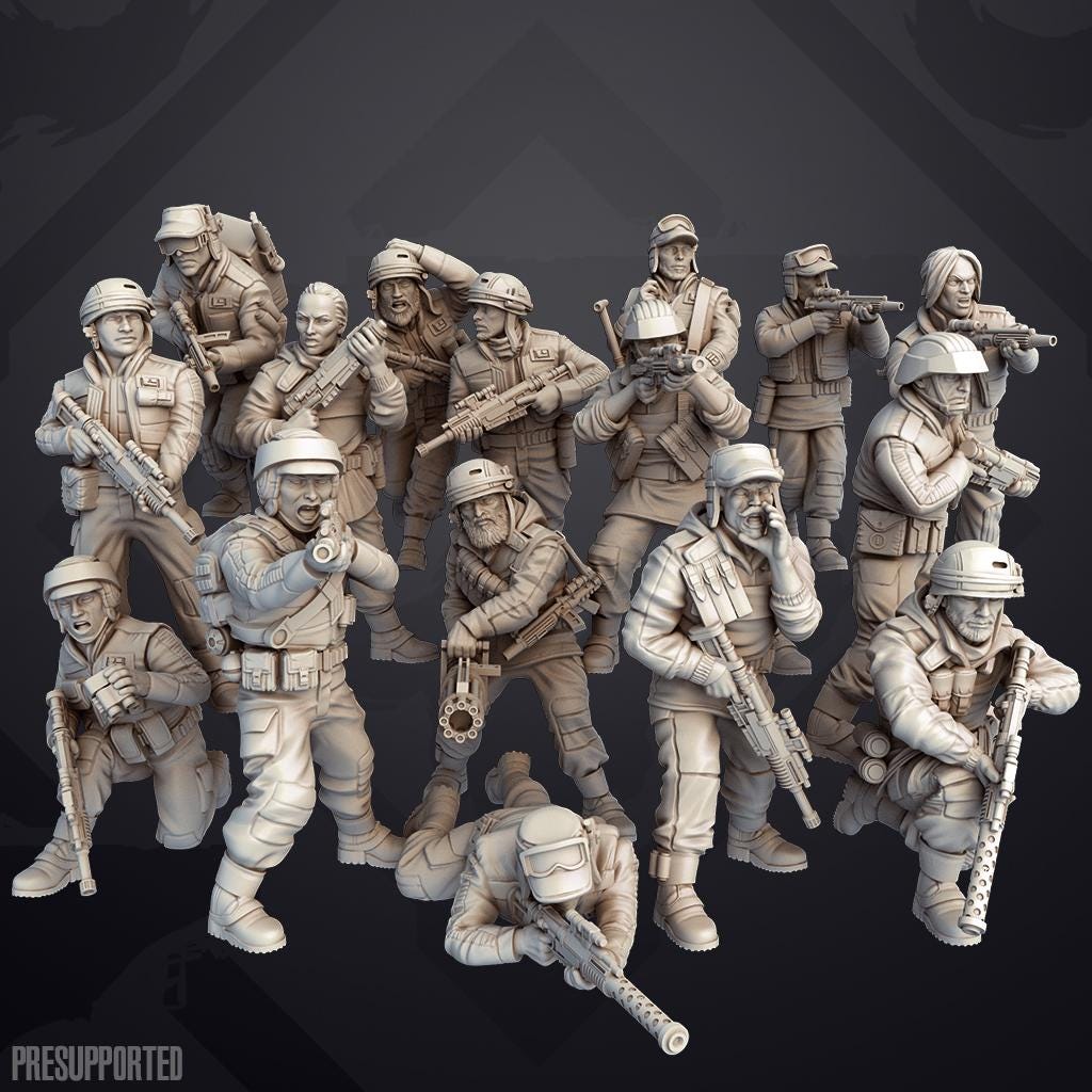 Rebel Alliance Insurgent Covert Raiders Troopers: 35mm Miniatures Team (16)Star Wars Legion Proxy